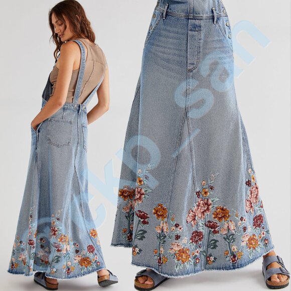 Free People x Driftwood Sammy Garden Skirtall Sz L - Picture 3 of 16